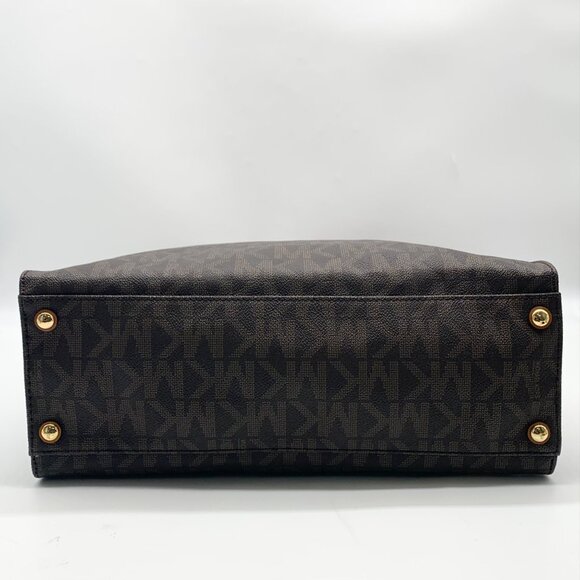 Michael Kors Brown Logo Print Large Hamilton Tote - Picture 5 of 10